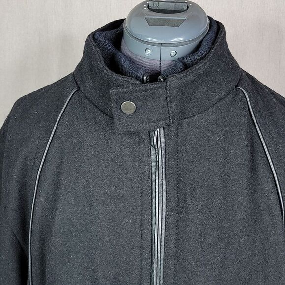 INTERNATIONAL CONCEPTS Black Wool Coat Large - Picture 2 of 10